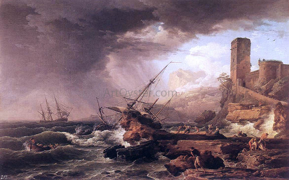  Claude-Joseph Vernet Storm with a Shipwreck - Canvas Art Print