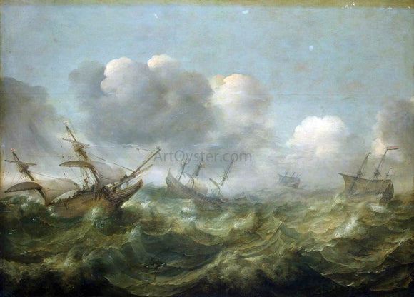  Abraham Willaerts A Stormy Sea - Canvas Art Print