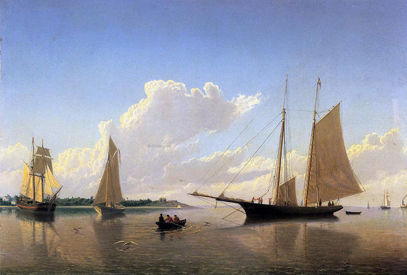  William Bradford Stowing Sails off Fairhaven - Canvas Art Print