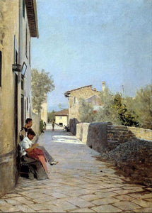  Telemaco Signorini Stradina di Settignano - Canvas Art Print