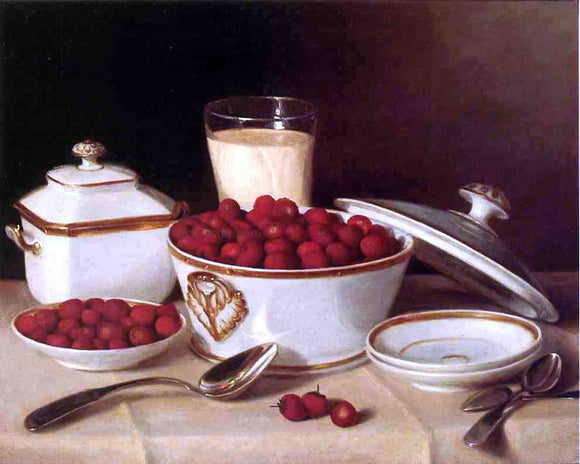  John F Francis Strawberries and Cream - Canvas Art Print