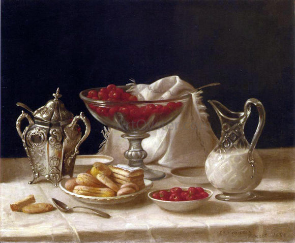  John F Francis Strawberries, Cakes and Cream - Canvas Art Print