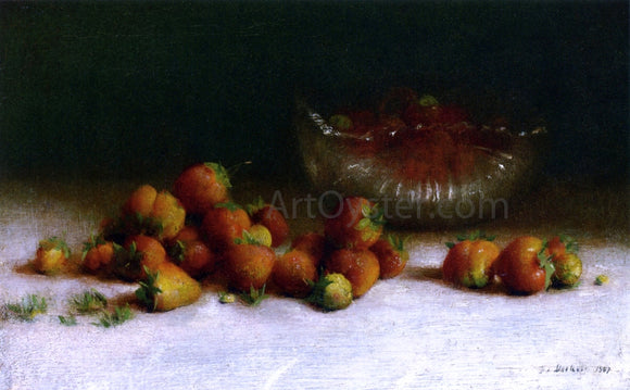  Joseph Decker Strawberries in a Cut Glass Bowl - Canvas Art Print