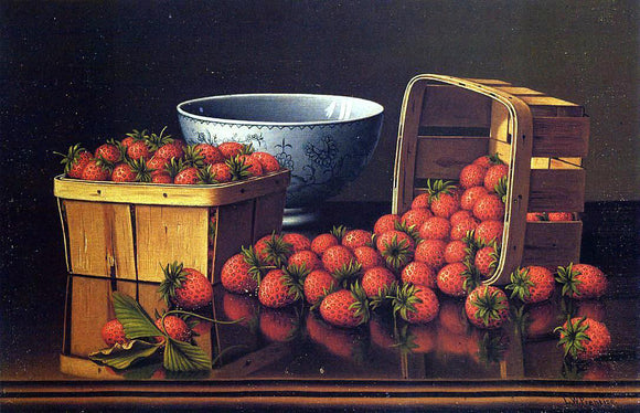  Levi Wells Prentice Strawberries with Porcelain Bowl - Canvas Art Print
