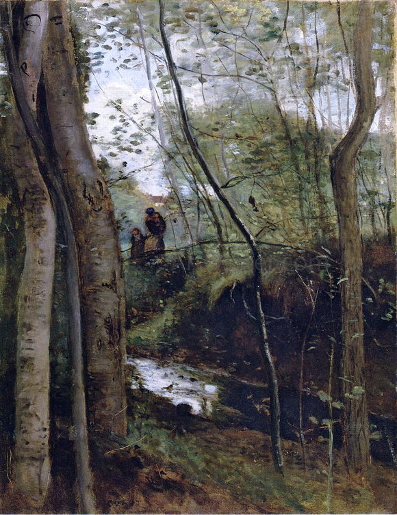  Jean-Baptiste-Camille Corot Stream in the Woods (also known as Un ruisseau sous bois) - Canvas Art Print