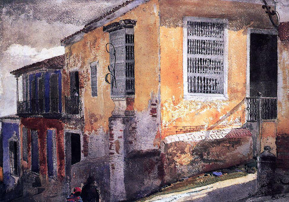  Winslow Homer A Street Corner, Santiago de Cuba - Canvas Art Print