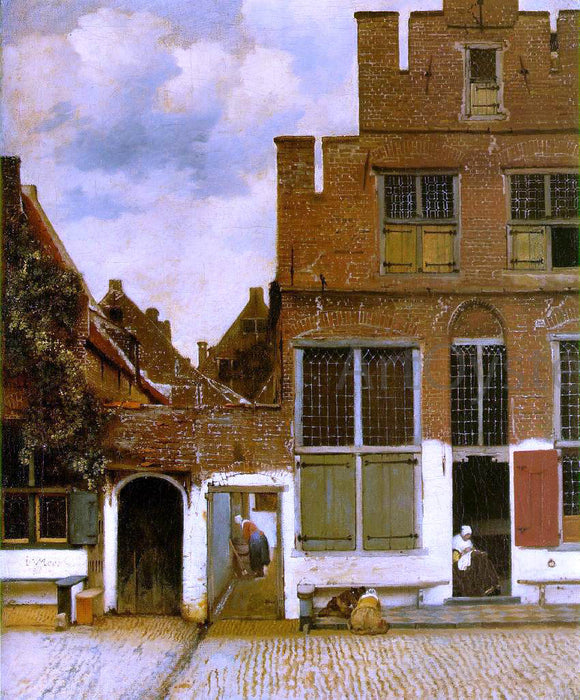  Johannes Vermeer Street in Delft - Canvas Art Print