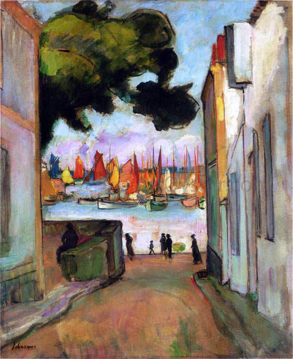  Henri Lebasque A Street in Port Collioure - Canvas Art Print