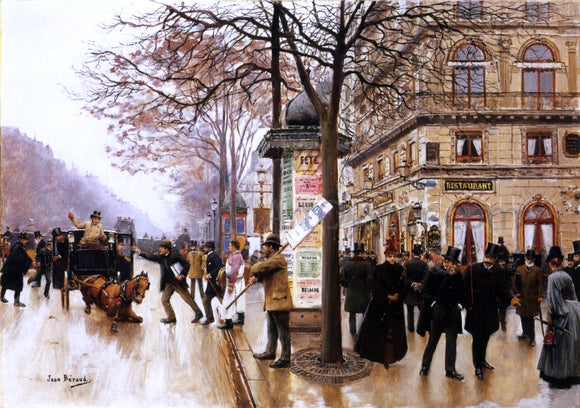  Jean-Georges Beraud Street Scene - Canvas Art Print