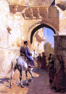  Edwin Lord Weeks Street Scene in India - Canvas Art Print