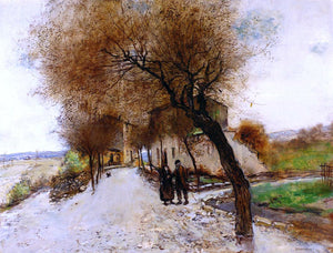  Jean-Francois Raffaelli Strollers Leaving a Village - Canvas Art Print