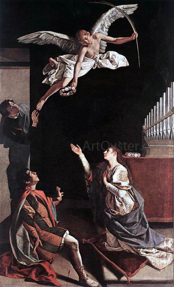  Orazio Gentileschi Sts Cecilia, Valerianus and Tiburtius - Canvas Art Print