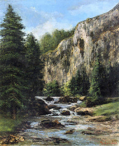  Gustave Courbet Study for "Landscape with Waterfall" - Canvas Art Print