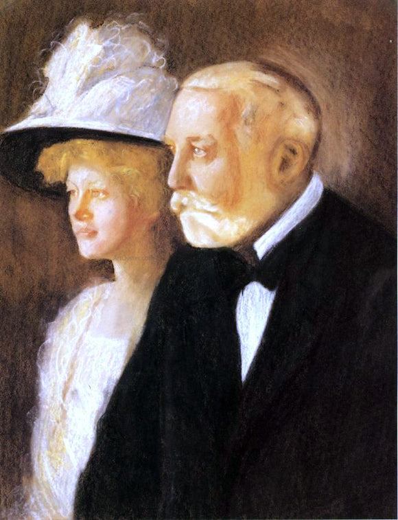  Edmund Tarbell Study for Portrait of Henry Clay Frick and His Daughter, Helen - Canvas Art Print