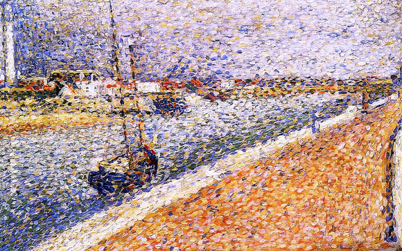  Georges Seurat Study for 'The Channel at Grvelines, Petit-Fort-Phillipe - Canvas Art Print