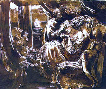  Dante Gabriel Rossetti Study for the Death of Lady Macbeth - Canvas Art Print