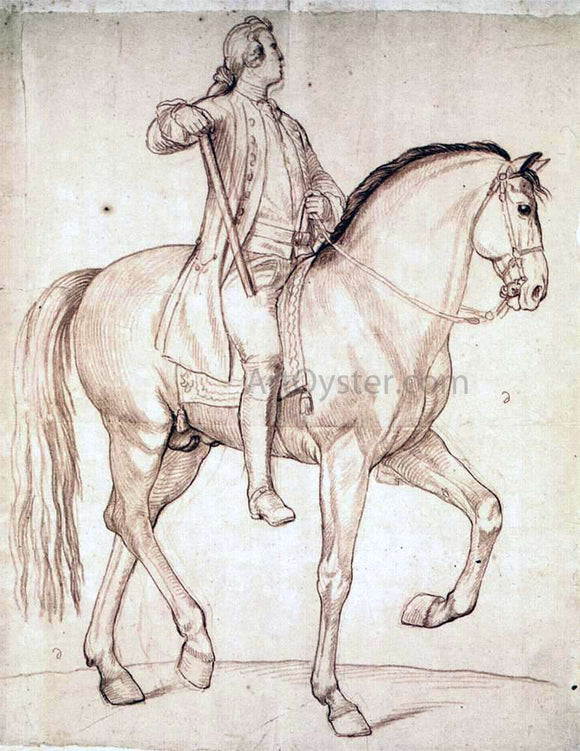  Edme Bouchardon Study for the Equestrian Statue of Louis XV - Canvas Art Print