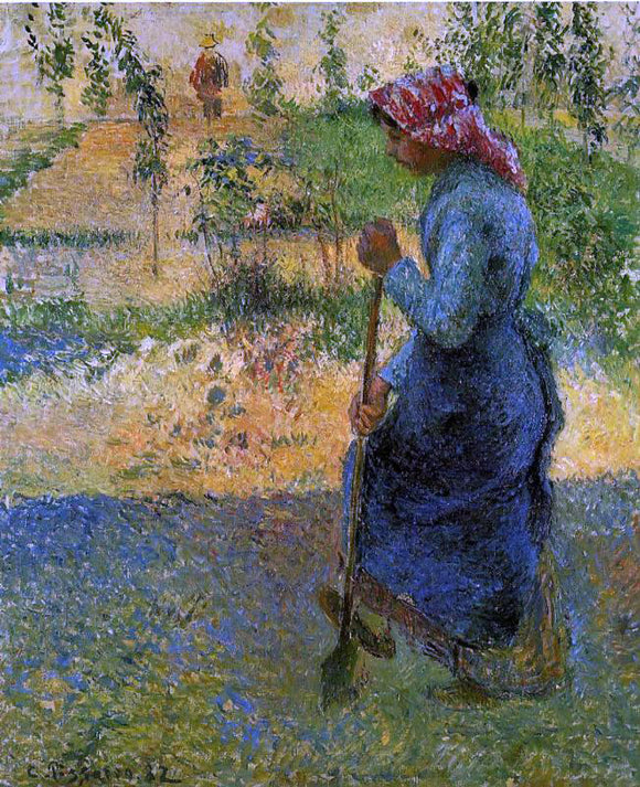  Camille Pissarro Study of a Peasant in Open Air (also known as Peasant Digging) - Canvas Art Print