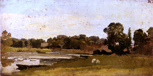  John Linnell Study Of A River Landscape - Canvas Art Print