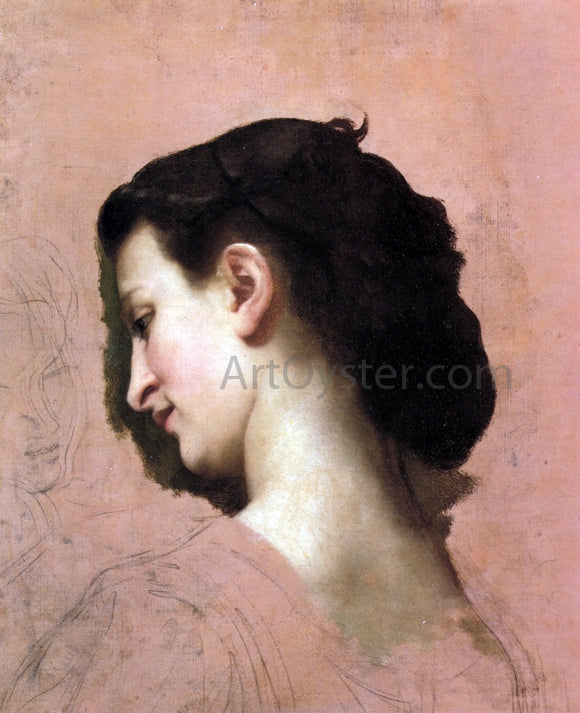  William Adolphe Bouguereau Study of a Young Girl's Head - Canvas Art Print