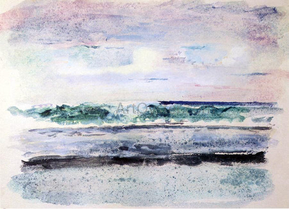  John La Farge Study of Surf, Breaking on Outside Reef Tautira, Taiarapu, Tahiti, March 1891 - Canvas Art Print