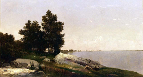  John Frederick Kensett Study on Long Island Sound at Darien, Connectucut - Canvas Art Print