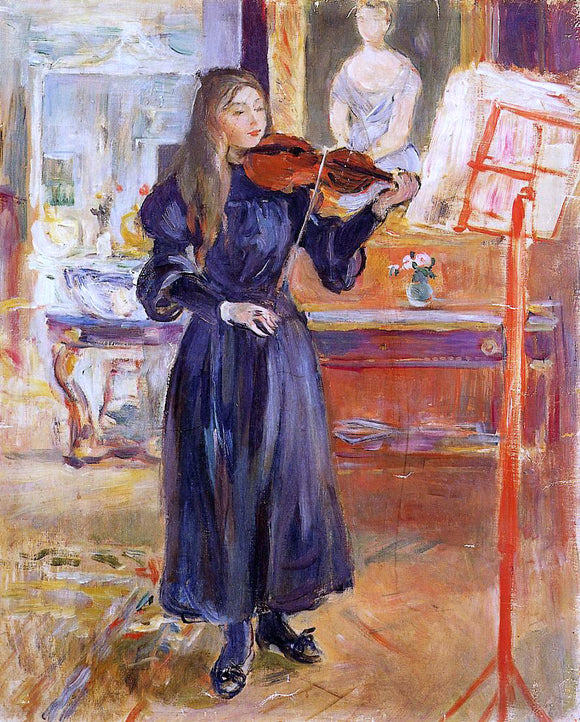 Berthe Morisot A Girl Studying the Violin - Canvas Art Print