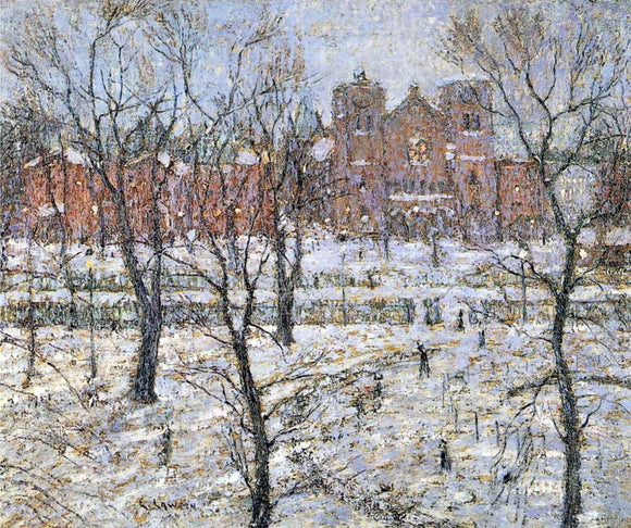  Ernest Lawson Stuyvesant Square in Winter - Canvas Art Print