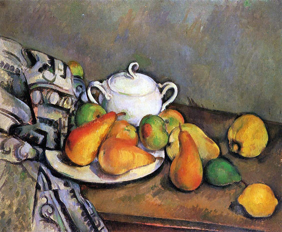 Paul Cezanne Sugarbowl, Pears and Tablecloth - Canvas Art Print