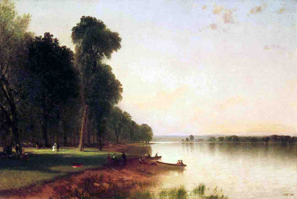  John Frederick Kensett Summer Day on Conesus Lake - Canvas Art Print