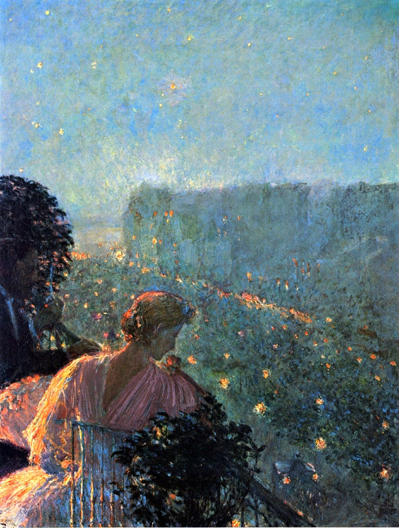  Frederick Childe Hassam Summer Evening, Paris - Canvas Art Print