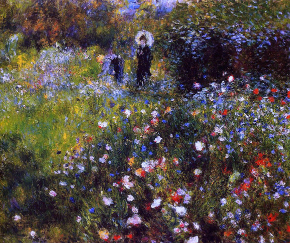  Pierre Auguste Renoir A Summer Landscape (also known as Woman with a Parasol in a Garden) - Canvas Art Print