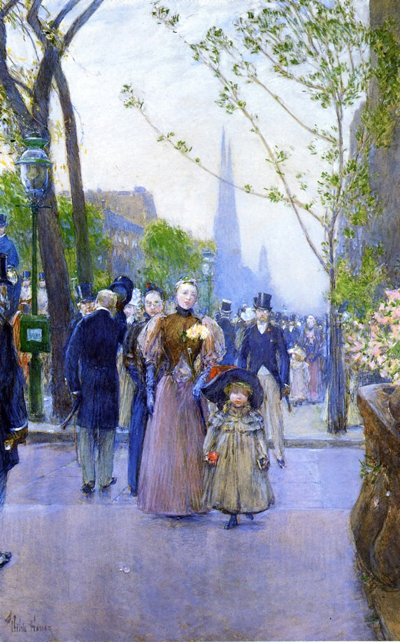  Frederick Childe Hassam Sunday on Fifth Avenue (also known as Fifth Avenue, Church Parade) - Canvas Art Print