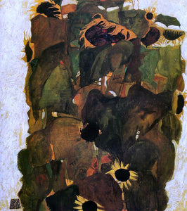 Egon Schiele Sunflowers - Canvas Art Print