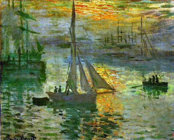  Claude Oscar Monet Sunrise (also known as Seascape) - Canvas Art Print