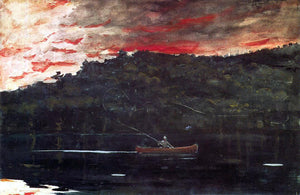  Winslow Homer Sunrise, Fishing in the Adirondacks - Canvas Art Print