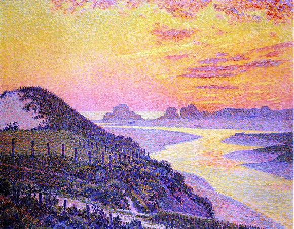  Theo Van Rysselberghe Sunset at Ambletsuse, Pas-de-Calais - Canvas Art Print