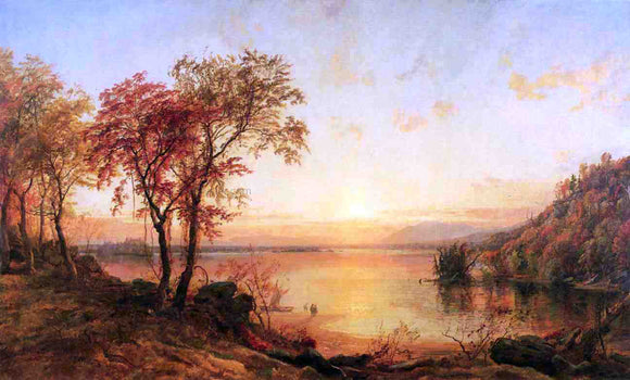  Jasper Francis Cropsey Sunset at Greenwood Lake - Canvas Art Print