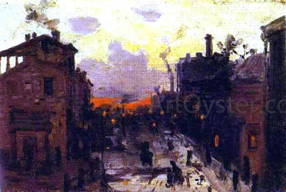  Constantin Alexeevich Korovin Sunset at the Outskirt of the Town - Canvas Art Print