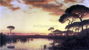  William Stanley Haseltine Sunset Glow, Roman Campagna - Canvas Art Print