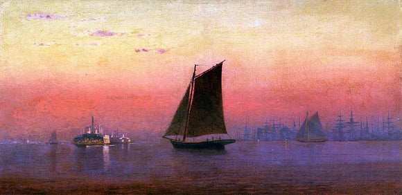  Francis A Silva Sunset, New York Harbor - Canvas Art Print