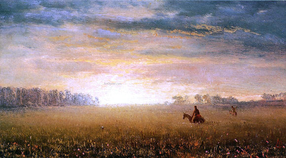  Albert Bierstadt Sunset of the Prairies - Canvas Art Print