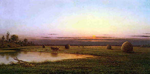  Martin Johnson Heade Sunset on the Rowley Marshes - Canvas Art Print