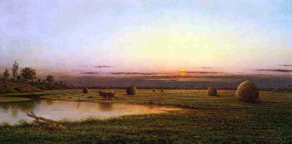  Martin Johnson Heade Sunset on the Rowley Marshes - Canvas Art Print