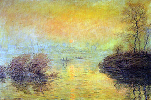  Claude Oscar Monet Sunset on the Seine at Lavacourt, Winter Effect - Canvas Art Print