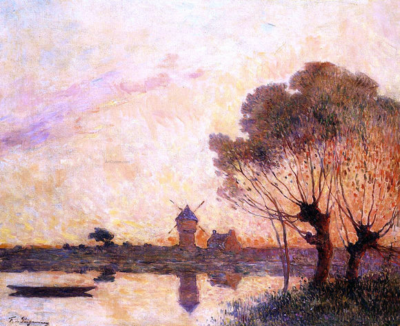  Ferdinand Du Puigaudeau Sunset over La Briere - Canvas Art Print