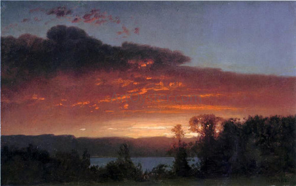 William M Hart Sunset over the Lake - Canvas Art Print