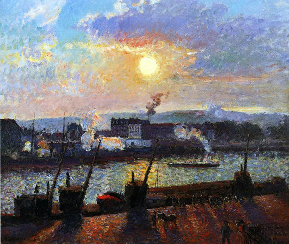  Camille Pissarro Sunset, Rouen - Canvas Art Print