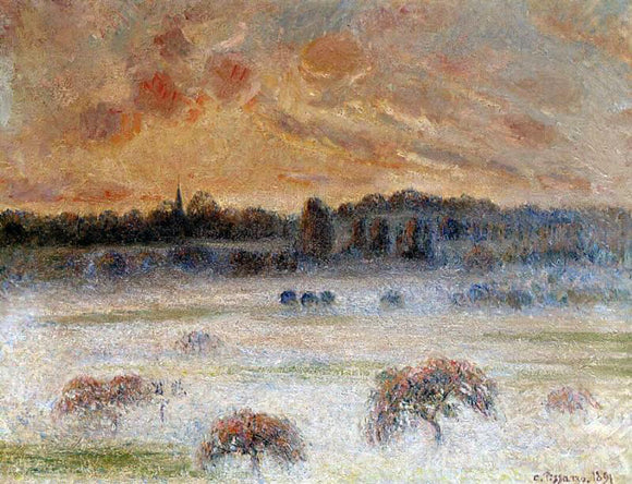  Camille Pissarro Sunset with Fog, Eragny - Canvas Art Print