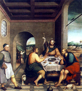  Jacopo Bassano Supper at Emmaus - Canvas Art Print